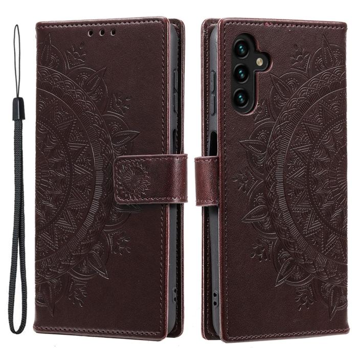 Bild 1, Samsung Galaxy S25 FE Fodral Mandala Läder Brun