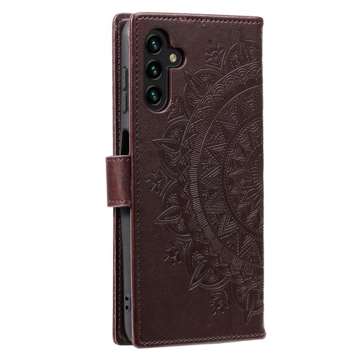 Bild 5, Samsung Galaxy S25 FE Fodral Mandala Läder Brun