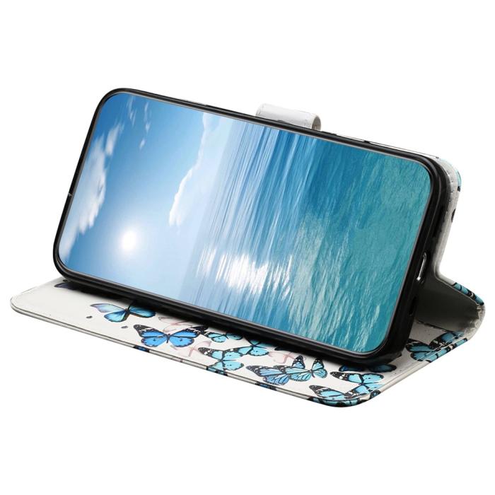 Bild 3, Samsung Galaxy S25 FE Fodral Med Tryck Blåa Fjärilar