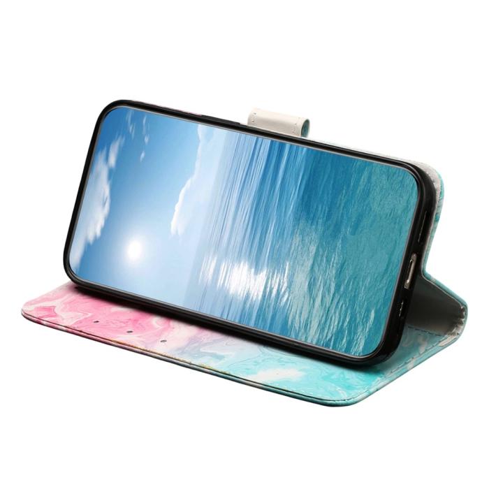 Bild 2, Samsung Galaxy S25 FE Fodral Med Tryck Rosa / Grön Marmor