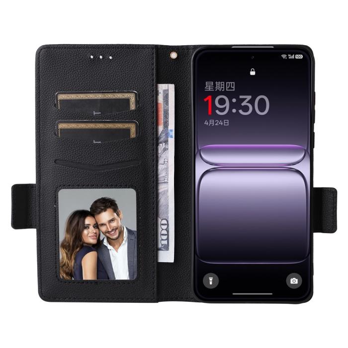 Bild 2, OnePlus Nord 5 5G Fodral Litchi Läder Svart