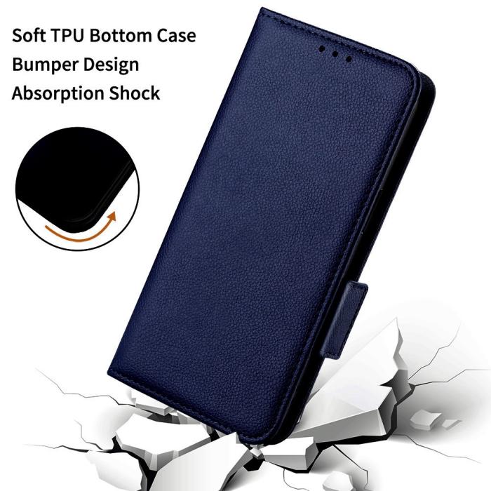 Bild 6, OnePlus Nord 5 5G Fodral Litchi Läder Mörk Blå