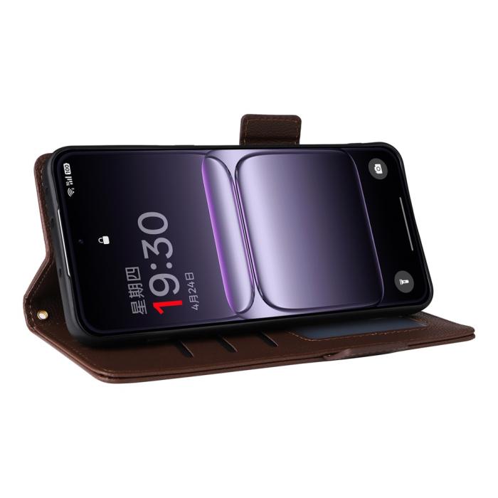 Bild 3, OnePlus Nord 5 5G Fodral Litchi Läder Brun