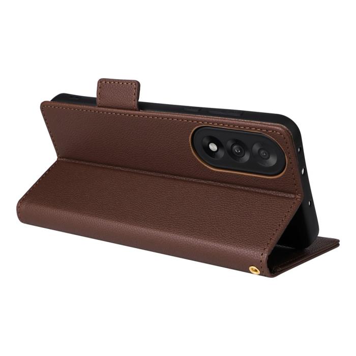 Bild 4, OnePlus Nord 5 5G Fodral Litchi Läder Brun