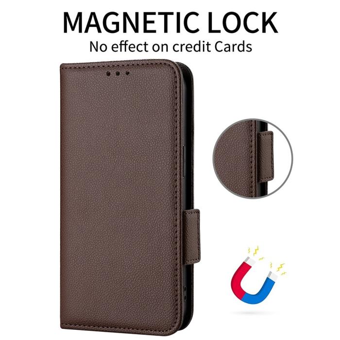 Bild 5, OnePlus Nord 5 5G Fodral Litchi Läder Brun