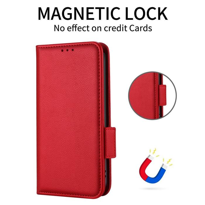 Bild 5, OnePlus Nord 5 5G Fodral Litchi Läder Röd