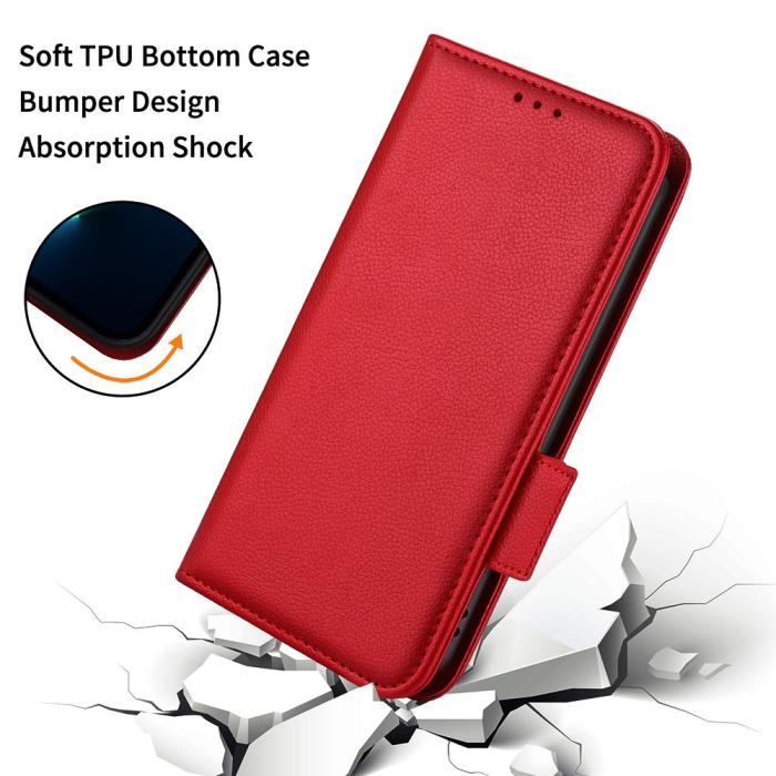 Bild 6, OnePlus Nord 5 5G Fodral Litchi Läder Röd