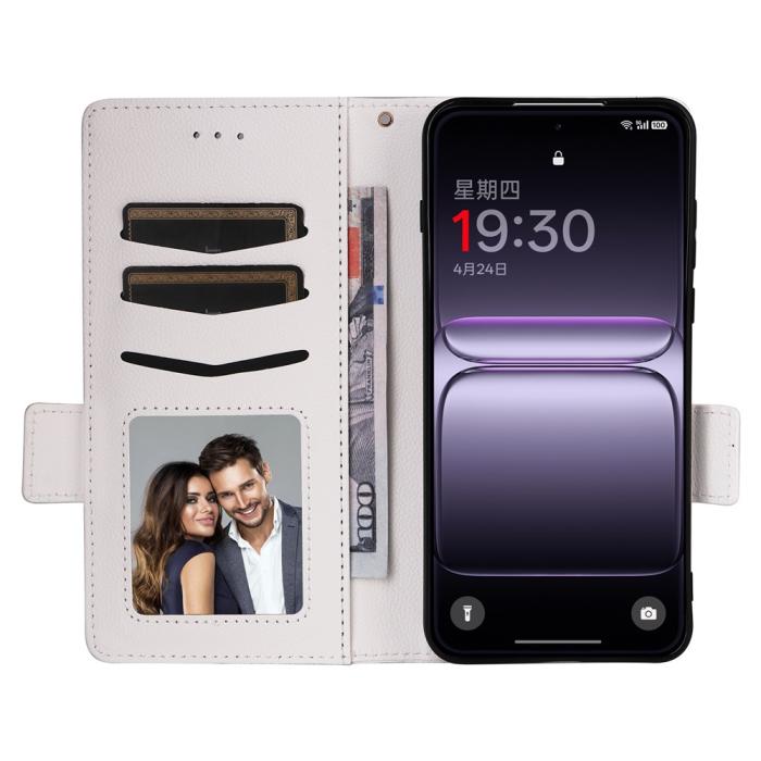 Bild 2, OnePlus Nord 5 5G Fodral Litchi Läder Vit