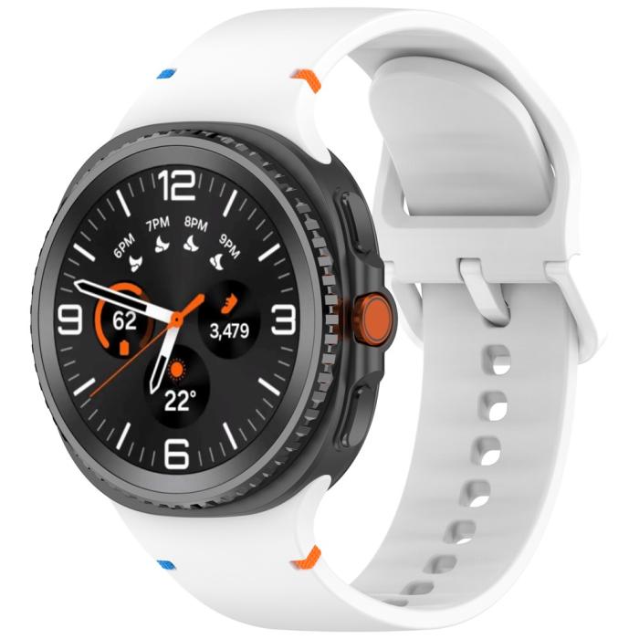 Bild 2, Galaxy Watch 8 46/44/40 mm Klockarmband Silkon Vit