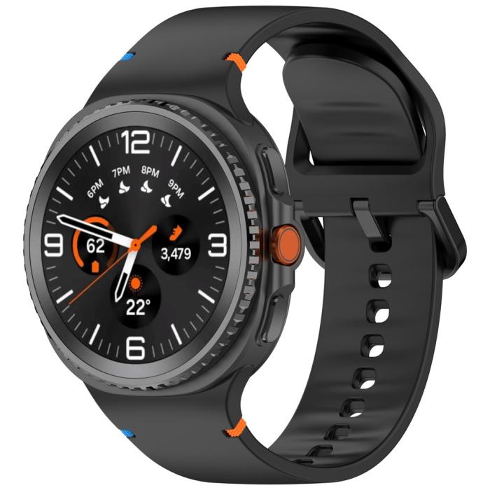 Bild 2, Galaxy Watch 8 46/44/40 mm Klockarmband Silkon Svart