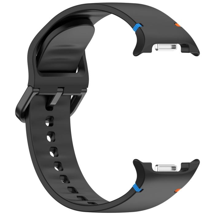 Bild 4, Galaxy Watch 8 46/44/40 mm Klockarmband Silkon Svart