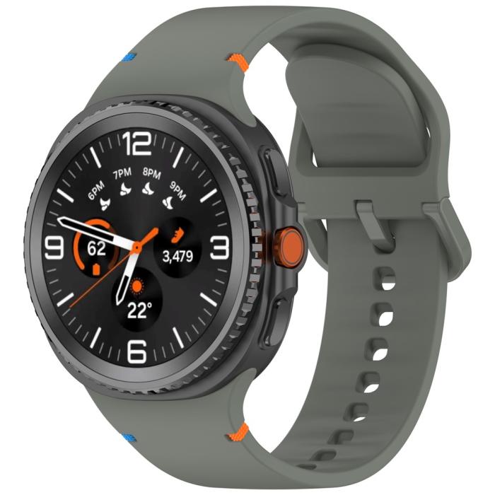 Bild 2, Galaxy Watch 8 46/44/40 mm Klockarmband Silkon Militär Grön