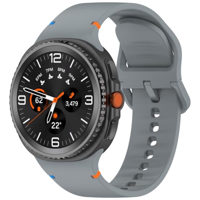 Bild 2, Galaxy Watch 8 46/44/40 mm Klockarmband Silkon Grå