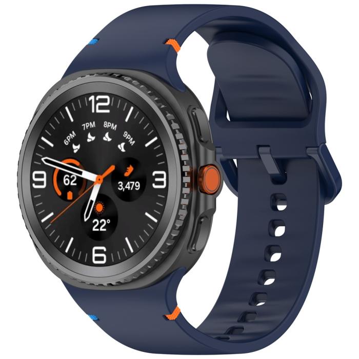 Bild 2, Galaxy Watch 8 46/44/40 mm Klockarmband Silkon Mörk Blå