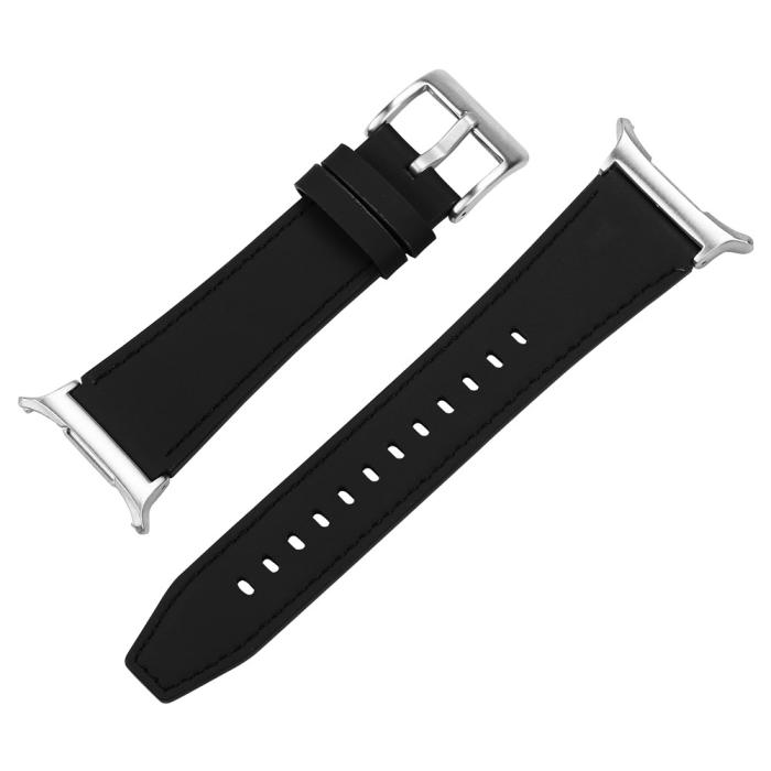 Bild 1, Galaxy Watch 8 46/44/40 mm Armband Äkta Läder Svart