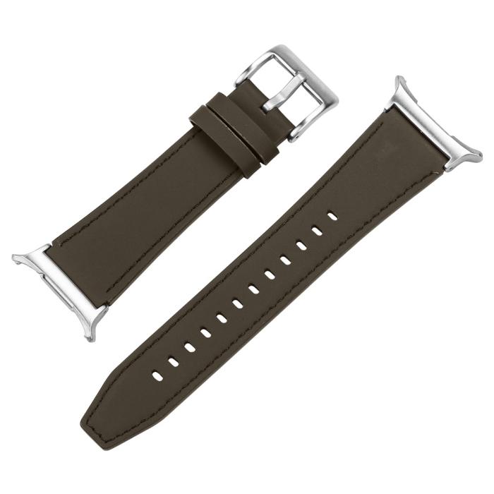 Bild 1, Galaxy Watch 8 46/44/40 mm Armband Äkta Läder Mörk Brun