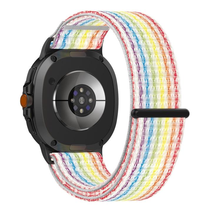 Bild 1, Galaxy Watch 8 46/44/40 mm Armband Nylon Loop Rainbow