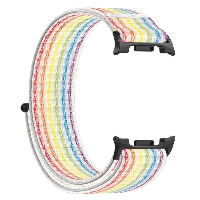 Bild 2, Galaxy Watch 8 46/44/40 mm Armband Nylon Loop Rainbow