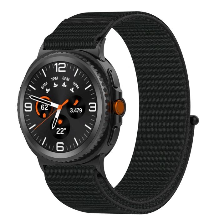 Bild 3, Galaxy Watch 8 46/44/40 mm Armband Nylon Loop Svart