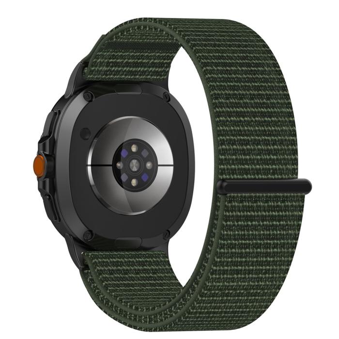 Bild 1, Galaxy Watch 8 46/44/40 mm Armband Nylon Loop Militär Grön