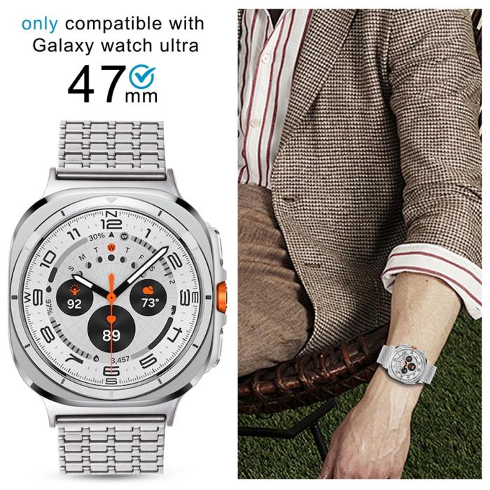 Bild 3, Galaxy Watch 8 46/44/40 mm Armband Magnetisk Loop Silver