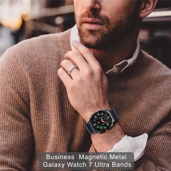 Bild 6, Galaxy Watch 8 46/44/40 mm Armband Magnetisk Loop Grå