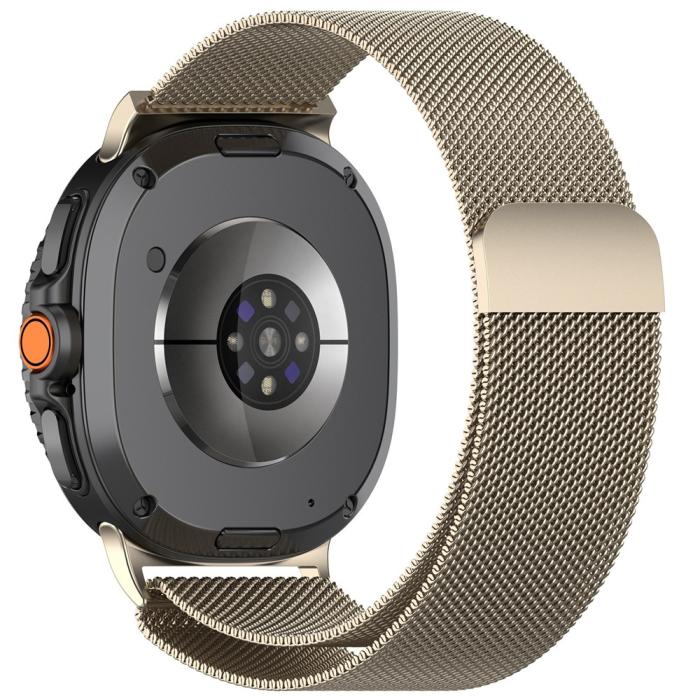 Bild 1, Galaxy Watch 8 46/44/40 mm Armband Milanese Loop Starlight