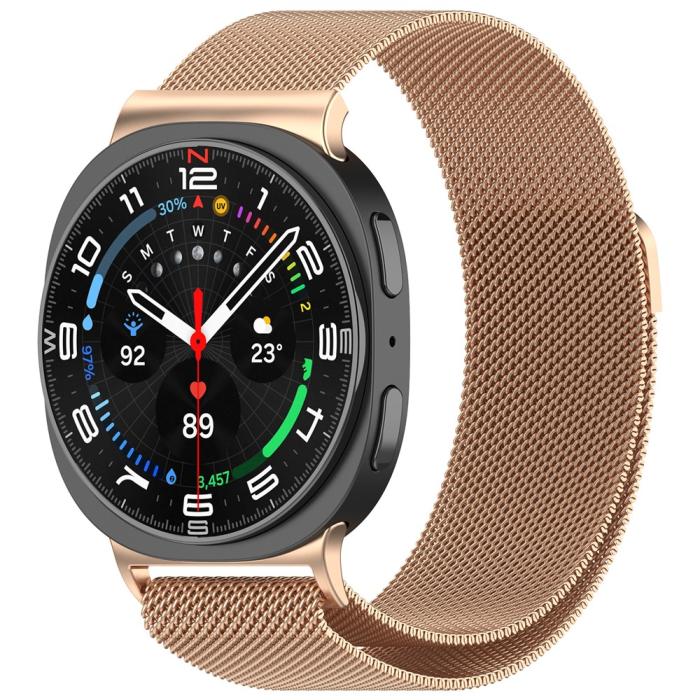 Bild 2, Galaxy Watch 8 46/44/40 mm Armband Milanese Loop Roséguld