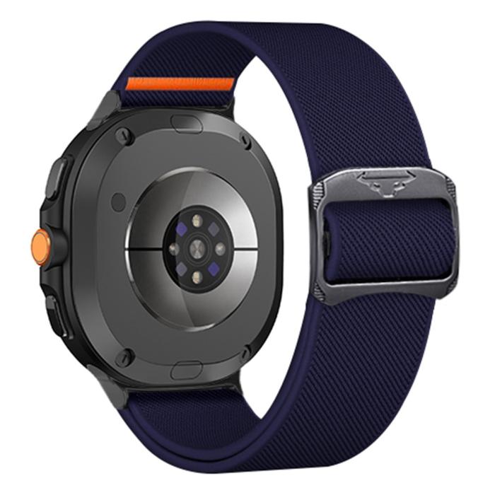 Bild 1, Galaxy Watch 8 46/44/40 mm Armband Justerbart Nylon Mörk Blå