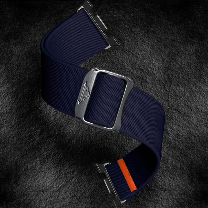 Bild 3, Galaxy Watch 8 46/44/40 mm Armband Justerbart Nylon Mörk Blå