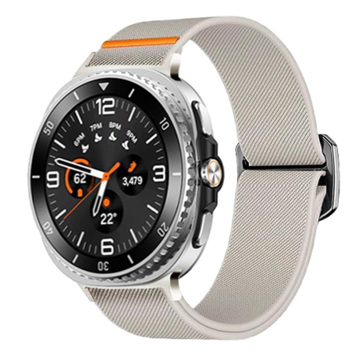 Bild 2, Galaxy Watch 8 46/44/40 mm Armband Justerbart Nylon Starlight