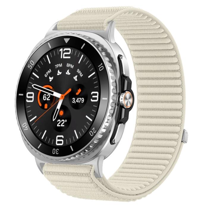 Bild 2, Galaxy Watch 8 46/44/40 mm Armband Nylon Loop Starlight