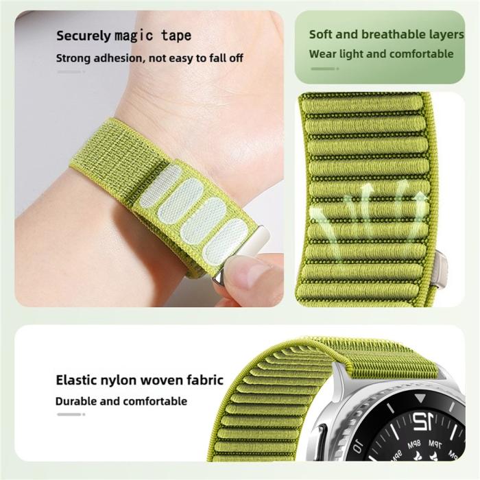 Bild 3, Galaxy Watch 8 46/44/40 mm Armband Nylon Loop Starlight