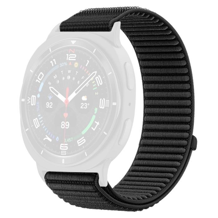 Bild 1, Galaxy Watch 8 46/44/40 mm Armband Nylon Loop Svart