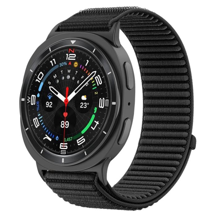 Bild 2, Galaxy Watch 8 46/44/40 mm Armband Nylon Loop Svart
