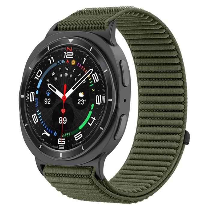 Bild 2, Galaxy Watch 8 46/44/40 mm Armband Nylon Loop Mörk Grön