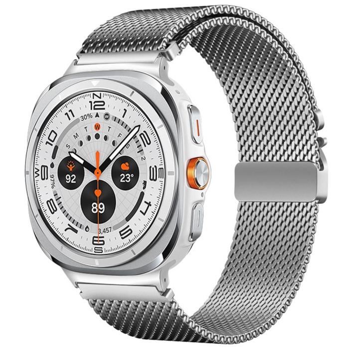 Bild 2, Galaxy Watch 8 46/44/40 mm Armband Milanese Silver