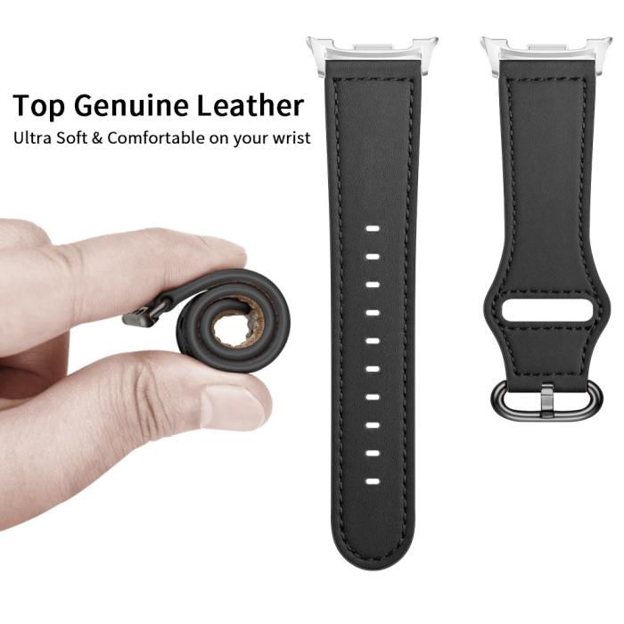 Bild 3, KALEBOL Galaxy Watch 8 46/44/40 mm Armband Äkta Läder