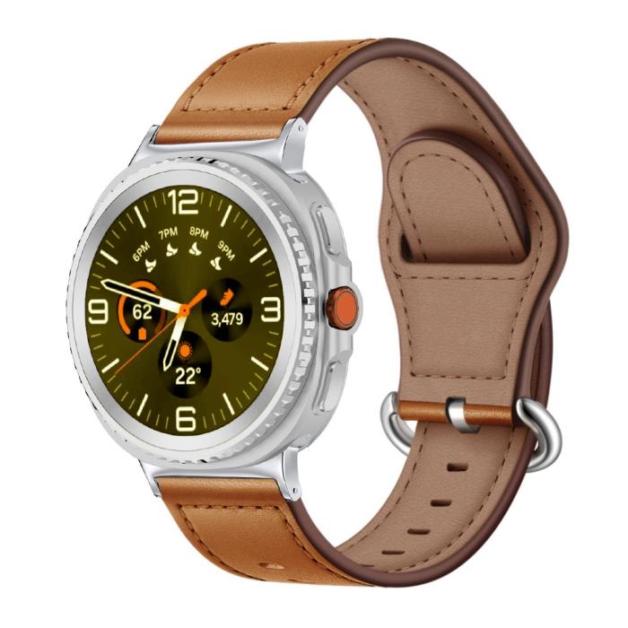 Bild 2, KALEBOL Galaxy Watch 8 46/44/40 mm Armband Äkta Läder