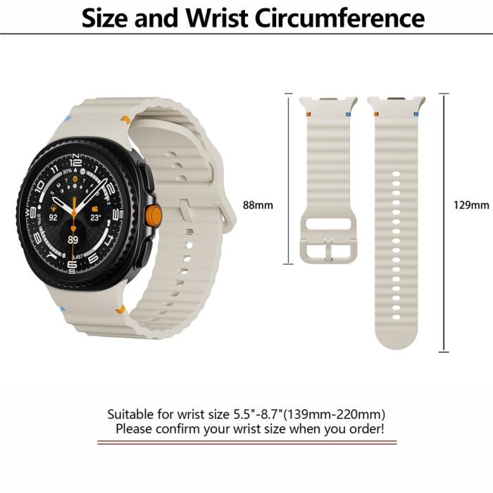 Bild 5, KALEBOL Galaxy Watch 8 46/44/40 mm Armband Wave Röd