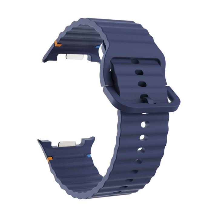 Bild 2, KALEBOL Galaxy Watch 8 46/44/40 mm Armband Wave Mörk Blå