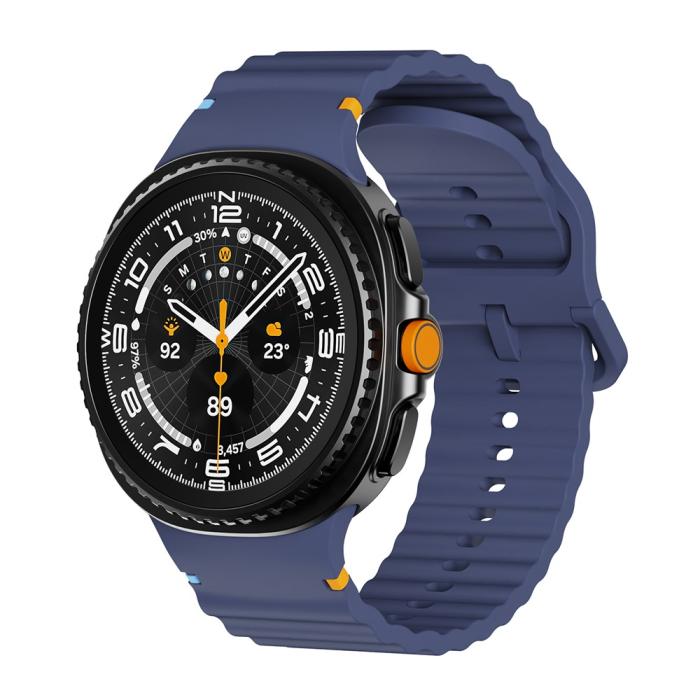 Bild 3, KALEBOL Galaxy Watch 8 46/44/40 mm Armband Wave Mörk Blå