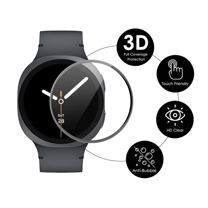 Bild 2, ENKAY Samsung Galaxy Watch 8 44 mm Skärmskydd Heltäckande