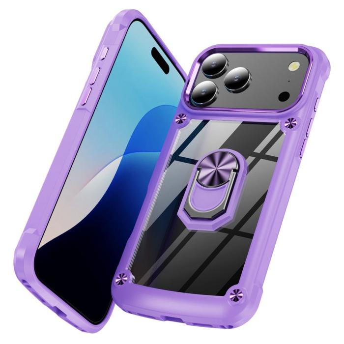 Bild 2, iPhone 17 Pro Skal Shockproof Ring Hybrid Grön
