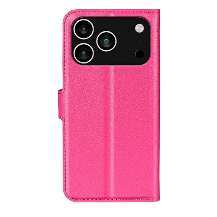 Bild 3, iPhone 17 Pro Fodral Litchi Läder Rosa