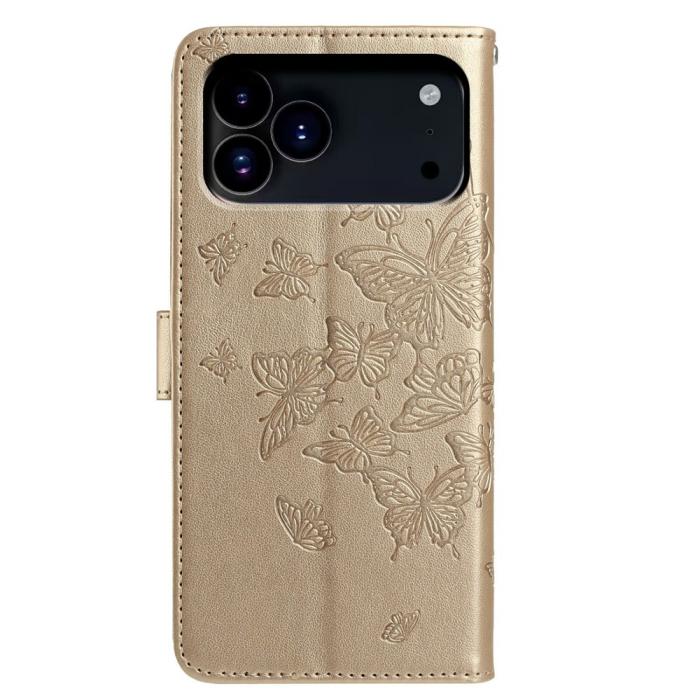 Bild 5, iPhone 17 Pro Fodral Med Fjäril Tryck Guld