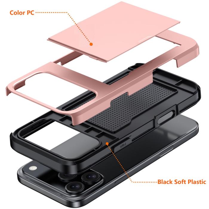 Bild 5, iPhone 17 Pro Skal Hybrid Med Kortfack Svart