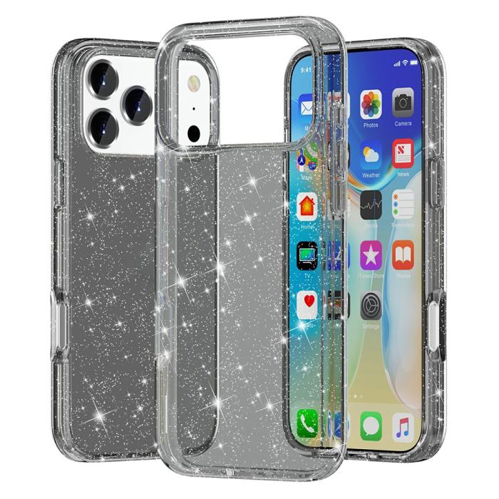 Bild 1, iPhone 17 Pro Skal Hybrid Glitter Svart