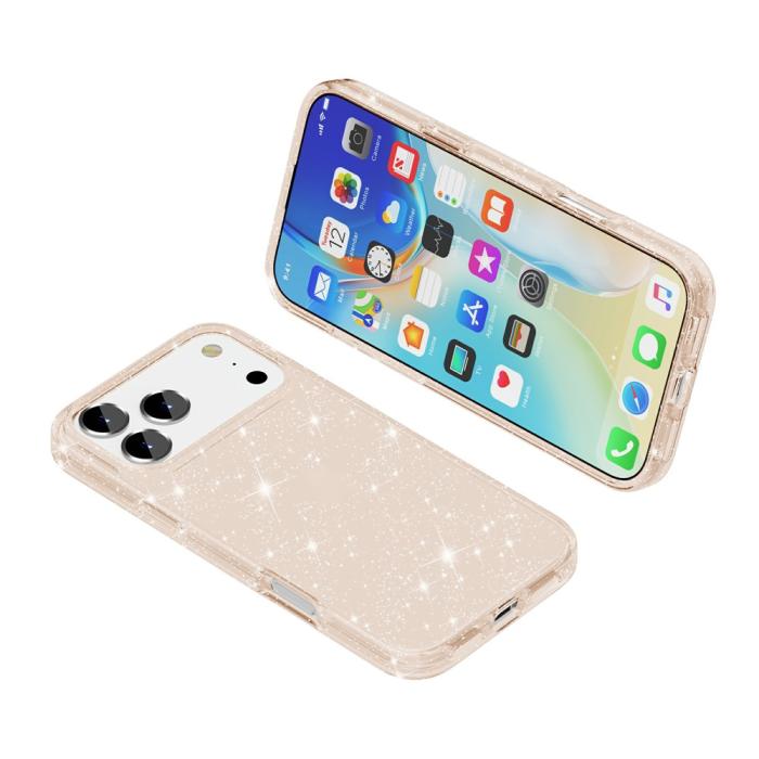 Bild 4, iPhone 17 Pro Skal Hybrid Glitter Guld
