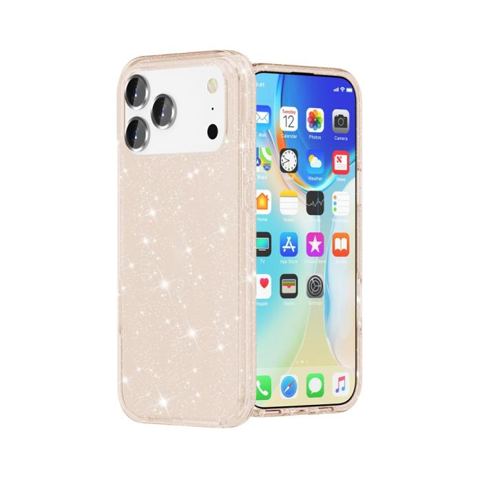 Bild 5, iPhone 17 Pro Skal Hybrid Glitter Guld